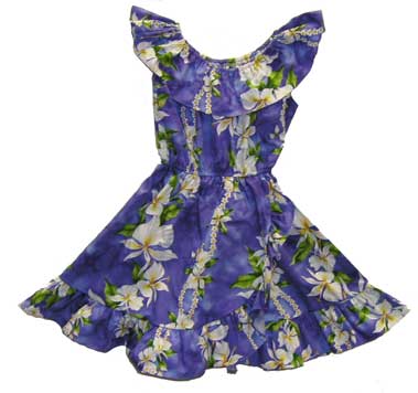 Hawaiian Hula Girl Ginger Purple Dress